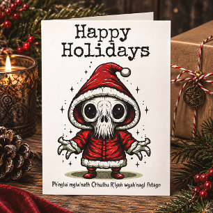 Merry Christmas Spooky Occult Cthulhu Holiday Card