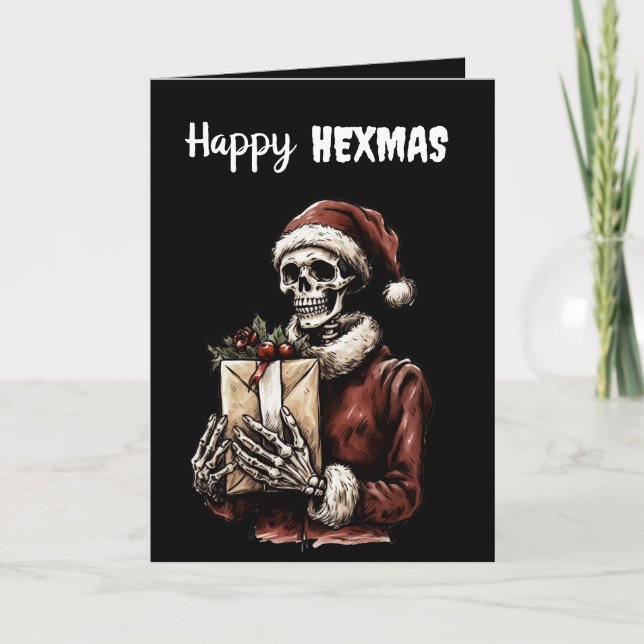 Merry Christmas Spooky Skeleton Gothic Card (Front)