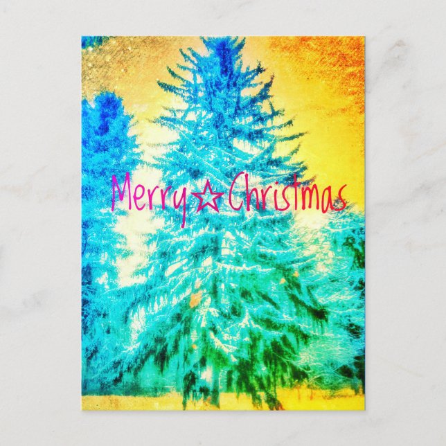 MERRY CHRISTMAS SPRUCE LIGHT2 POSTCARD (Front)