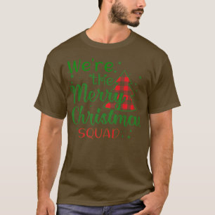Merry Christmas Squad Red Buffalo Plaid Tree Santa T-Shirt