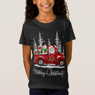 Merry Christmas Squad Santa Face Mask Red Truck Fr T-Shirt