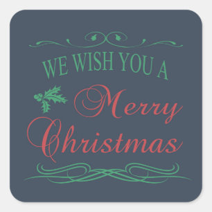 Merry Christmas Square Sticker