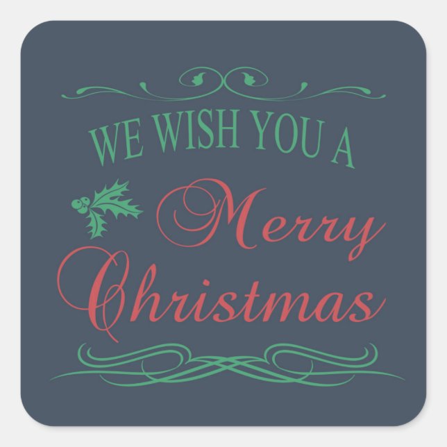 Merry Christmas Square Sticker (Front)