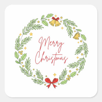 Merry Christmas Square Sticker