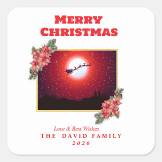 Merry Christmas Square Sticker