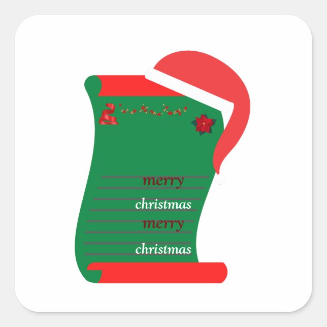 Merry Christmas  Square Sticker (Front)