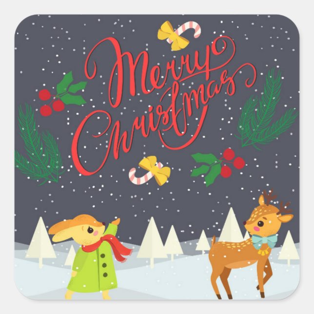 Merry Christmas  Square Sticker (Front)