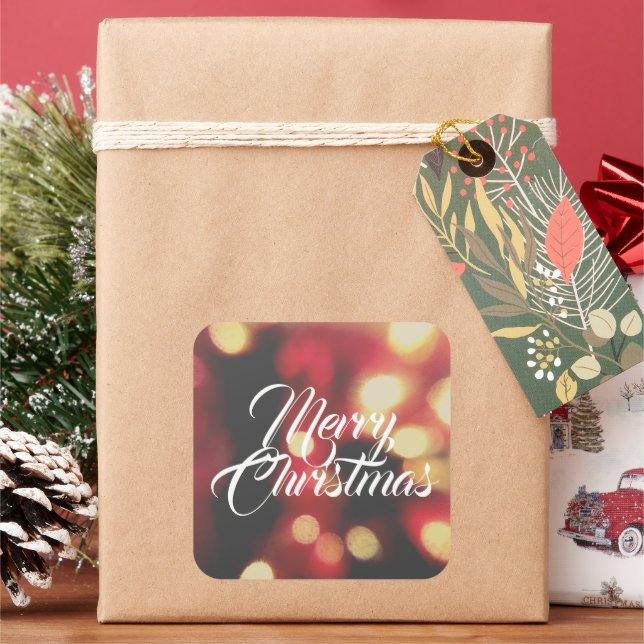 Merry Christmas  Square Sticker (Holiday)