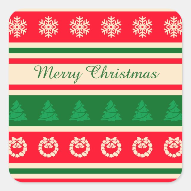 Merry Christmas Square Sticker (Front)