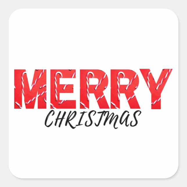 Merry Christmas     Square Sticker (Front)