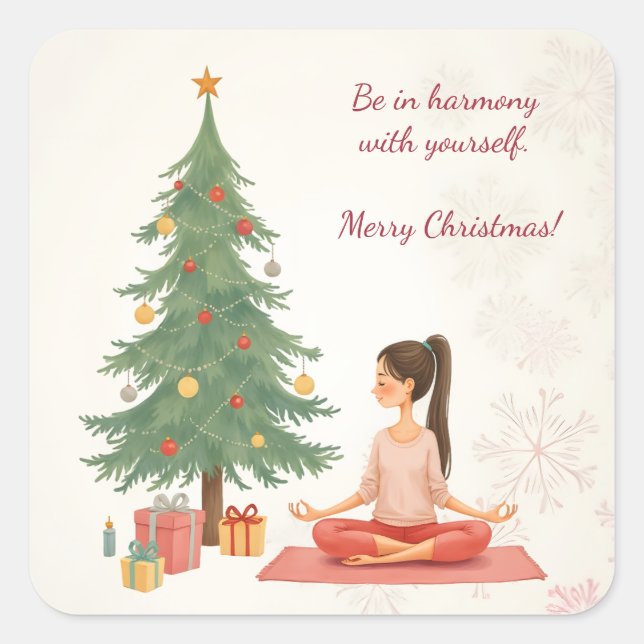 Merry Christmas! Square Sticker (Front)