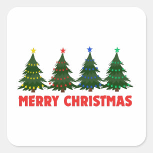 Merry Christmas Square Sticker