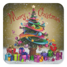 Merry Christmas Square Sticker