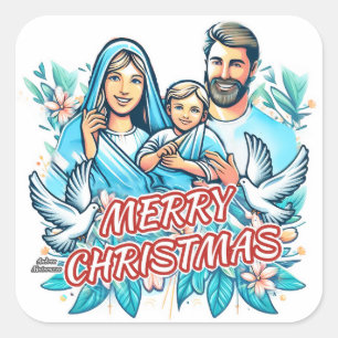 Merry Christmas Square Sticker