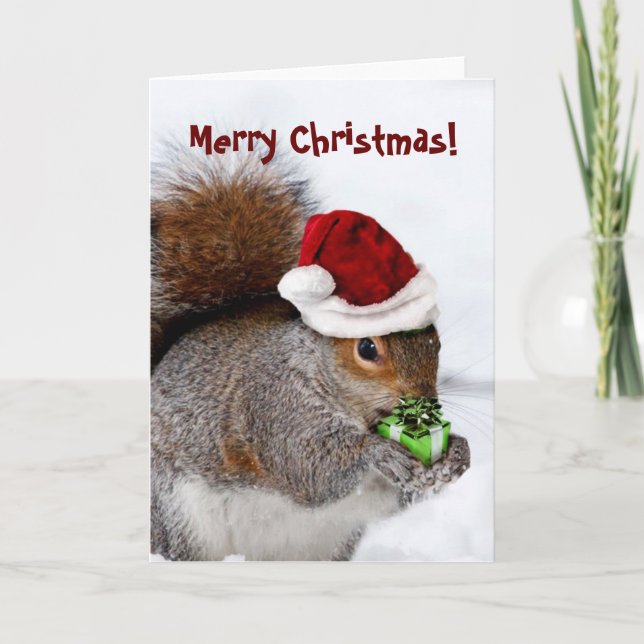 Merry Christmas Squirrel card (Front)