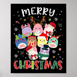 Merry Christmas Squish Squad Mallow Girls Boys Kid Poster