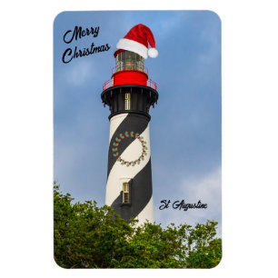Merry Christmas St Augstine Florida Lighthouse Magnet