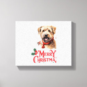 Merry Christmas Staffordshire Bull Terrier Canvas Print