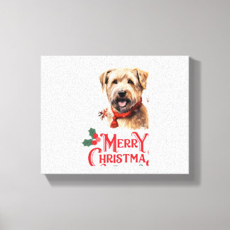Merry Christmas Staffordshire Bull Terrier Canvas Print