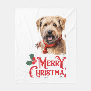 Merry Christmas Staffordshire Bull Terrier   Fleece Blanket