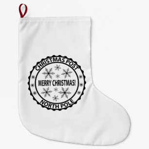 Merry Christmas stamp Large Christmas Stocking
