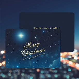 Merry Christmas Star Foil Holiday Card
