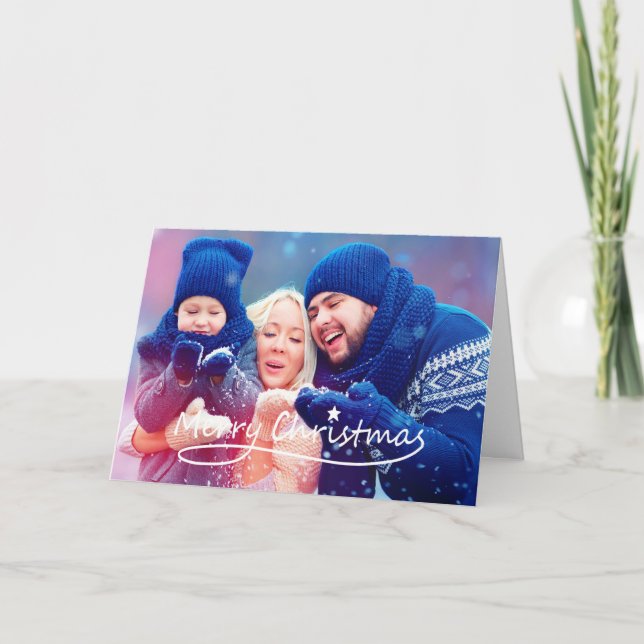 Merry Christmas Star | Holiday Greeting Card (Front)