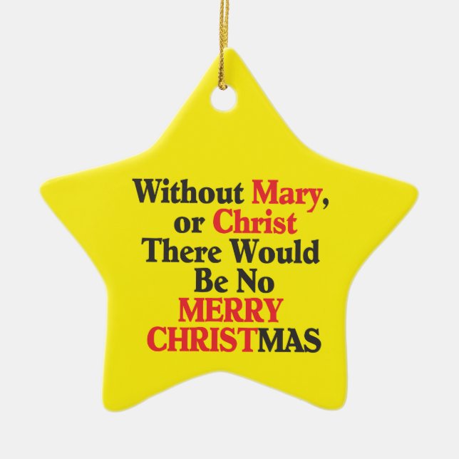 Merry Christmas Star Ornament (Front)