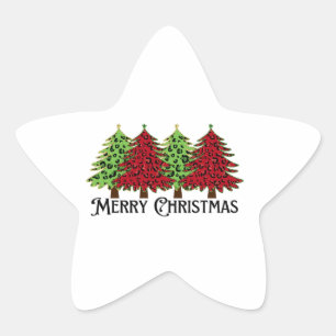 Merry Christmas   Star Sticker