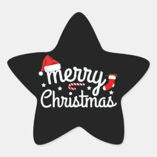 Merry Christmas Star Sticker