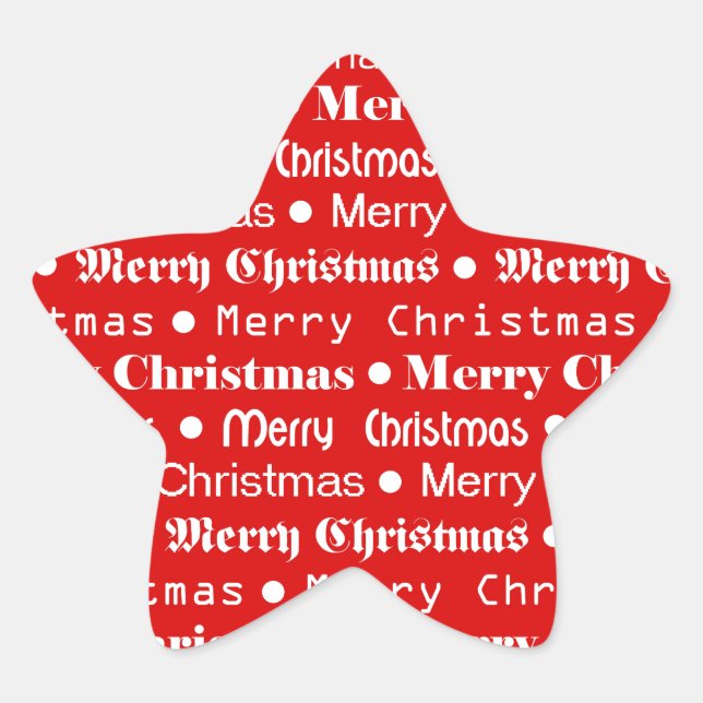 Merry Christmas Star Sticker (Front)