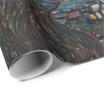 Merry Christmas Starry Night by Vincent van Gogh. Wrapping Paper<br><div class="desc">Merry Christmas Starry Night by Vincent van Gogh. Most famous fine art,  impressionism,  landscape oil painting. Favourite and loved by many people. A beautiful blue starry night with yellow imagination stars of hope and joy.</div>