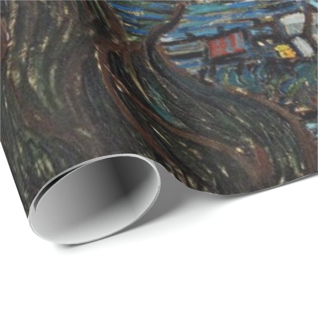 Merry Christmas Starry Night by Vincent van Gogh. Wrapping Paper (Roll Corner)