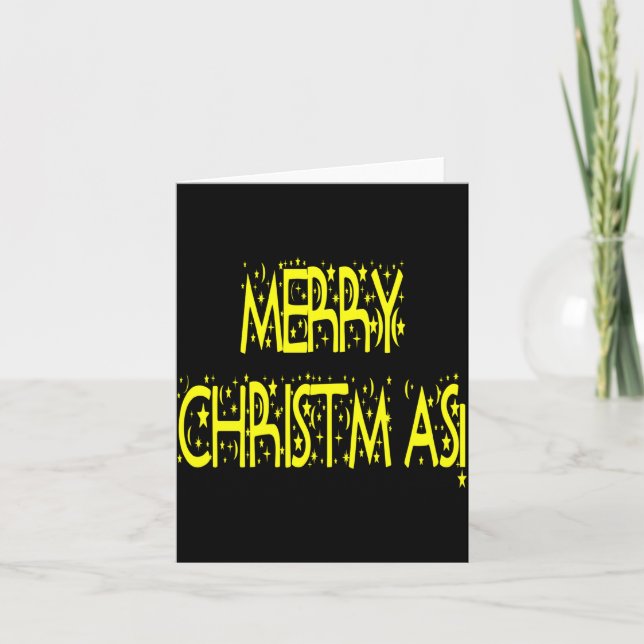 Merry Christmas Starry Night Font Girls Boys  Card (Front)