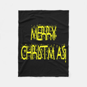 Merry Christmas Starry Night Font Girls Boys Fleece Blanket