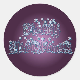 MERRY CHRISTMAS STARS by SHARON SHARPE Classic Round Sticker
