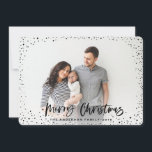 Merry Christmas stars photo holiday card<br><div class="desc">Merry Christmas stars photo holiday card. With a modern black and white design,  back ground colour can be change to suit your style.</div>