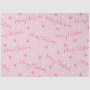 Merry Christmas Stars Pink Christmas Tissue Paper