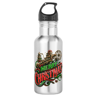 Merry Christmas steampunk 532 Ml Water Bottle