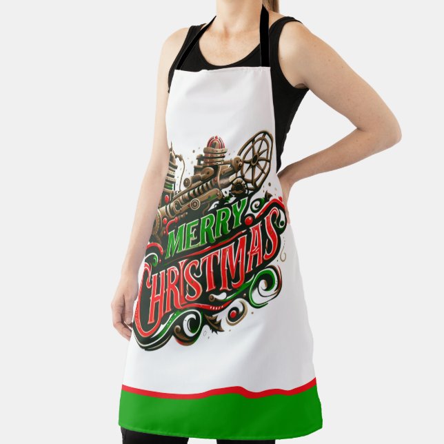 Merry Christmas steampunk Apron (Insitu)
