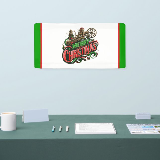 Merry Christmas steampunk Banner (Tradeshow)