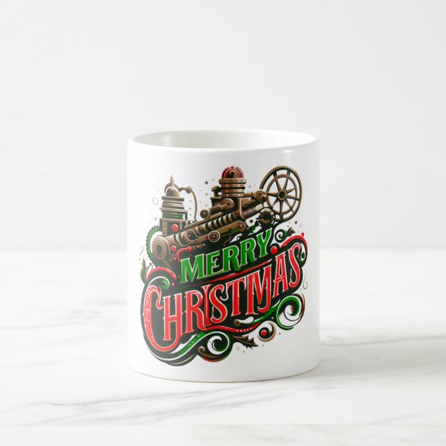 Merry Christmas steampunk Coffee Mug (Center)