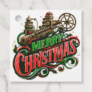 Merry Christmas steampunk Favour Tags