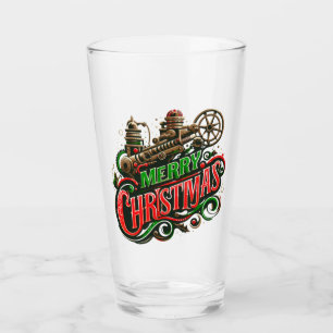 Merry Christmas steampunk Glass