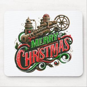 Merry Christmas steampunk Mouse Pad