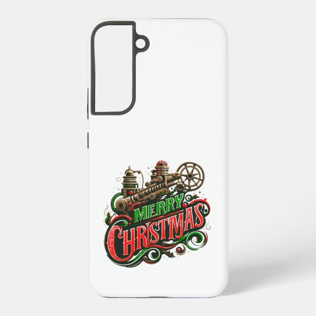Merry Christmas steampunk Samsung Galaxy S22+ Case (Back)