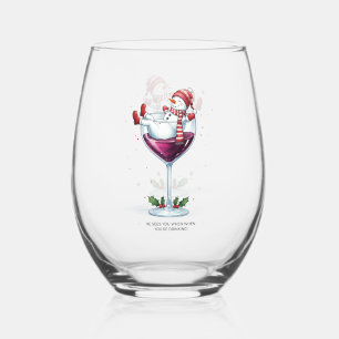 Merry Christmas Stemless  Stemless Wine Glass