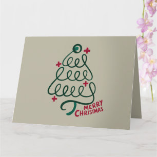 Merry Christmas Stethoscope CNA Medical Worker Card