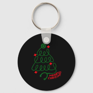 Merry Christmas Stethoscope Nurse Cna Xmas Holiday Key Ring
