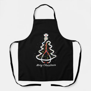 merry christmas stethoscope pine noel nurse apron